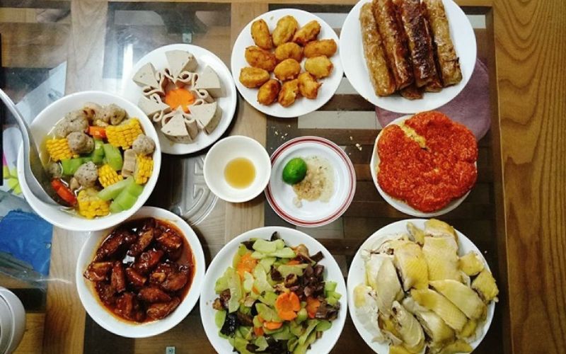 Mâm cúng mặn gia tiên Rằm tháng 7